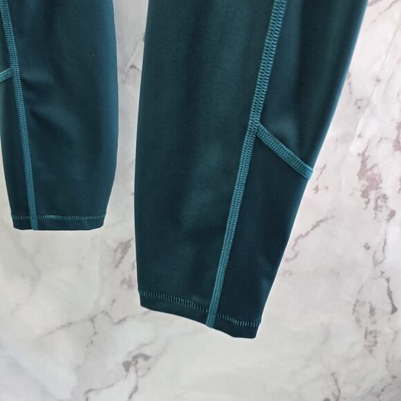 Janji Leggings Womens Small Blue Green Crop High Rise Capri Active Pockets - Picture 4 of 11